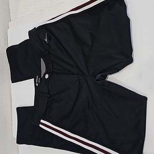 Abacus Trenton Mens Golf pants Black with slide strips Size 40 Inseam 31